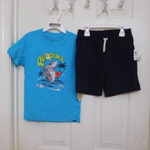 NWT 2pc Quiksilver Surf Shark Shirt & Shorts Set sz 4t